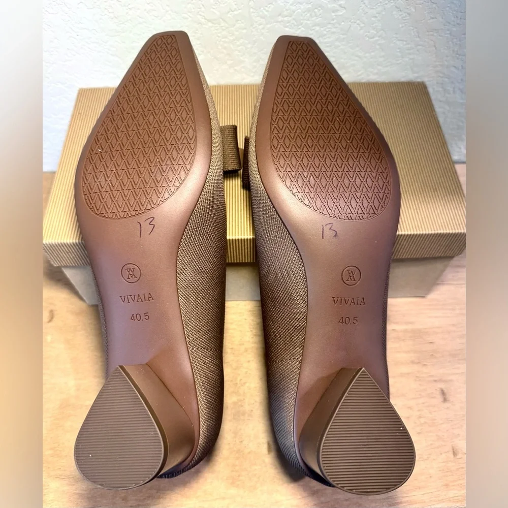 Vivaia NEW Titli Pro Square Point Toe Chunky Block Heels In Espresso Women’s 9.5
